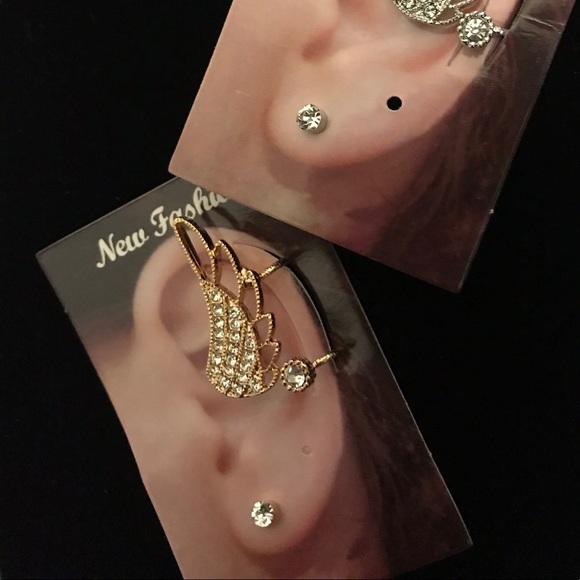 NEW Gold Rhinestone Ear Cuff - Picture 2 of 5